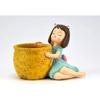 Cute Thinking Dreaming Girl with Basket Showpiece, Office , Home , Car and Desk Decor , Antique Touch , For Birthday , Wedding and Valentine Gift