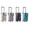 Foldable Oxford Cloth Telescopic Trolley Shopping Bag Household Trolley Shopping Cart with Wheels