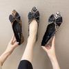 Leopard Print Single Shoes Spring  New Pointy Bow Soft Sole Women 'S Shoes Net Red Comfortable Versatile Flat Shoes