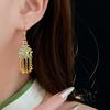 Dumb Gold Irregular Love Oil Drop Pearl Fringed Ear Hook Fashion Earrings Light Luxury High-end Temperament Earrings