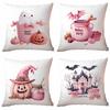 New Pink Halloween Pillowcase Festive Home Cushion Pillowcase Decoration