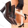 Fashion Patent Leather High Heels Pumps Women 2025 Spring Fashion Pointy Heel Slip On Thick Heeled Shoes Woman Pointed Toe Party Shoes
