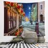 Christmas Tapestry Snowflake Santa Claus Winter Night Hanging Cloth Fireplace Home Christmas Home Wall