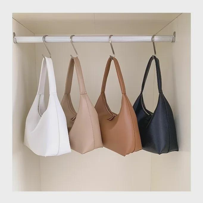Korean-Style Soft Leather Milk Tea Dumpling Bag: Retro Shoulder & Versatile Handheld Design