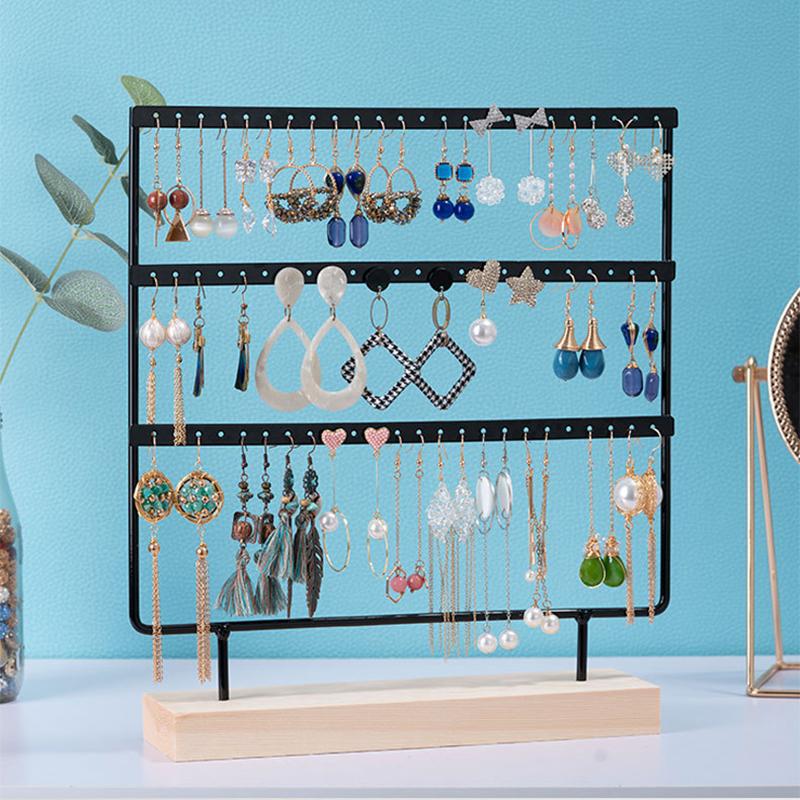 1PC Iron Earring Rack with 72 Holes and Multi-layer Earring Jewelry Display Rack