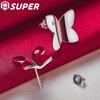 925 Sterling Silver Butterfly AAA Zircon Stud Earrings Jewelry