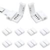 10/20/50PCS PBC Adapter Solderless Unwired 5050 RGB LED Light Strip Connectors 10mm 4-Pin