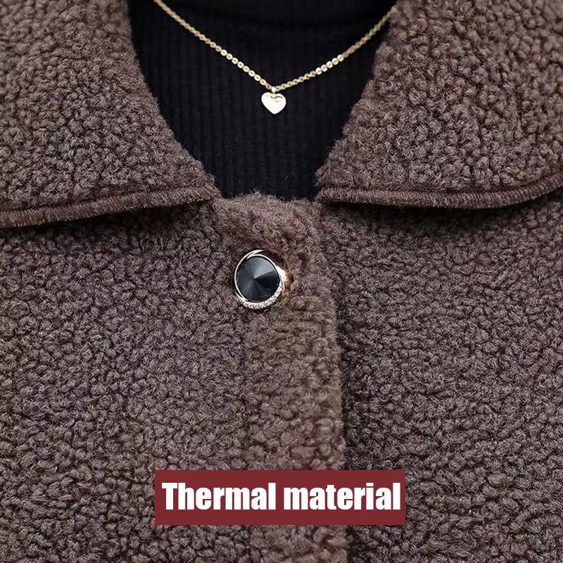 Women's Fleece Thickened Coat Winter Mid-length Coat
