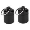 2 Pcs Pill Container Oxidation Coloring Black Aluminum Alloy Pill Box Storage Container