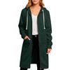 Women's Loose Zipper Cardigan Sweatshirt Long Jacket