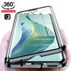 360° Metal Bumper Adsorption Magnetic Flip Case for Honor Magic5 Lite 5g Double-sided Tempered Glass Coque Honer Magic 6 Lite 5g