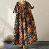 Short Sleeve Plus Size Cotton Vintage Floral New In Dresses for Women Casual Loose Long Summer