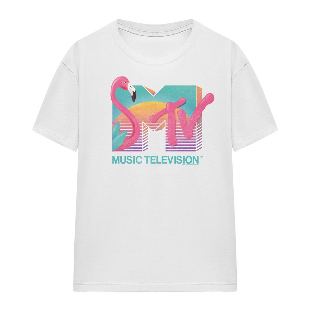 MTV Unisex Adult Flamingo Logo T-Shirt