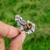 Oval Natural Tigers Eye Promise Flower Wedding Ring Jewelry 925 Sterling Silver