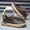 Men's Shoes New Spring Retro Trend Texture Little White Shoes Thick Sole Breathable Comfortable Soft Sole Casual Board Shoes