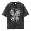 Music Album Cover Men T-Shirt Metal Rock Clothes Cotton Wash with Water Vintage Short Sleeve Tees For Men Plus Size Tops