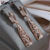 Kinel Vintage Rose Gold Long Earrings For Women Elegant Wedding Jewelry