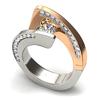 High Quality Two -Tone Zircon Stone Ring Crystal Silver Color Ring Wedding Jewelry Engagement Rings For Women
