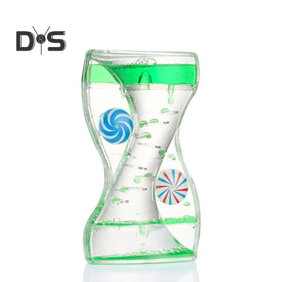Liquid Motion Bubbler Timer Rotary Wheels Stress Relief Colorful Oil Dropping Hourglass Fidget Toy Home Office Desktop Decoration Kids Adults Gift