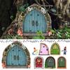 Miniature Fairy Door Home Creative Yard Art Mini Arch Window Door Mouse Hole Decoration Outdoor Garden Sculpture Craft Decor