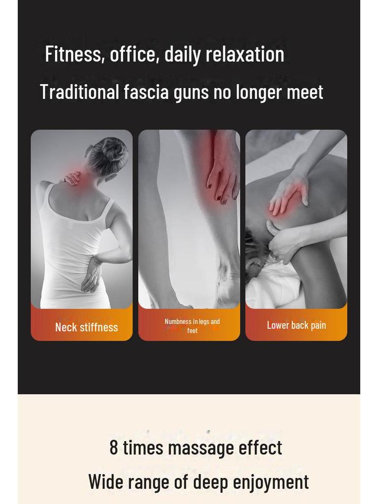 Rechargeable 8-Head Electric Fascia Gun for Muscle Relaxation