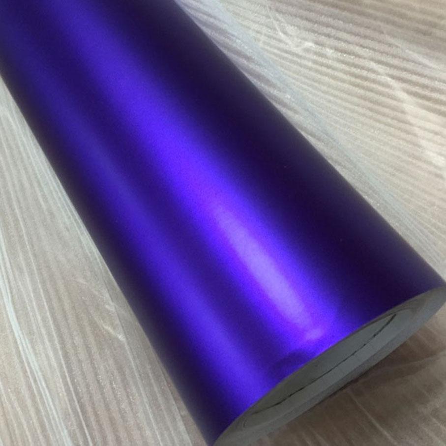 Premium Matte Metallic Chrome Vinyl Car Wrap Film With Air Bubble Purple Satin Metallic Sticker Foil For Car Wrapping Covering