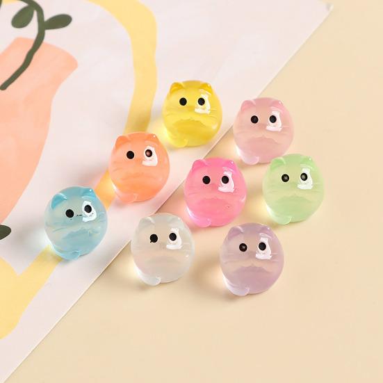 50/100Pcs Resin Miniature Animal Figures Glow In The Dark Tiny Bear Rabbit Fish Ornament Micro Landscape for Garden Aquarium Dollhouse Office Home