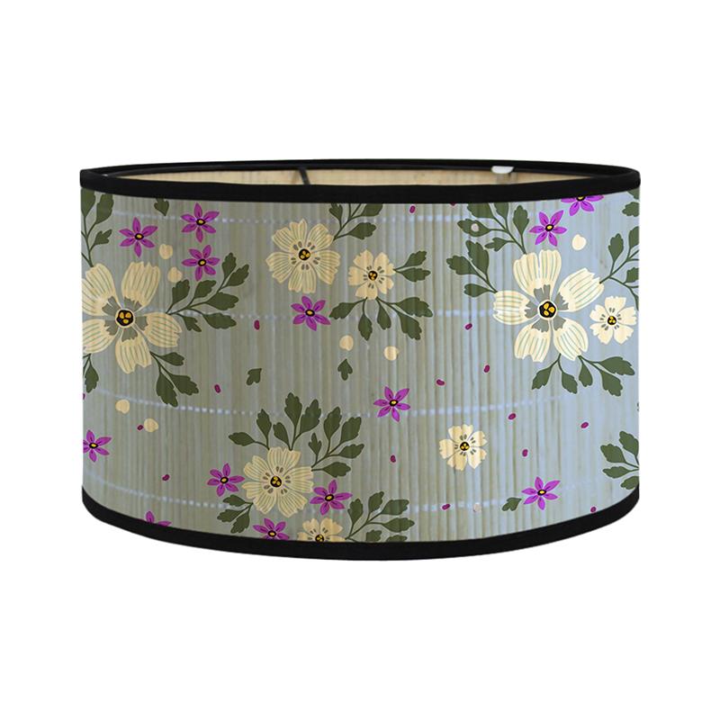 1PC Bohemian Table Lamp Shade Handmade Floral Print Lampshade Ethnic Style Ceiling Light Fixture 30x30x20cm