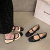 Square Head French Mary Jane Shoes Women Flat Shoes Women Summer New Fashionable and Versatile Soft Soled Beanie Shoes
