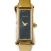 Used 9539 Bangle Watch 1500 7975 Black Dial Quartz Gold Plated Women's from Japan AUTHENTIC