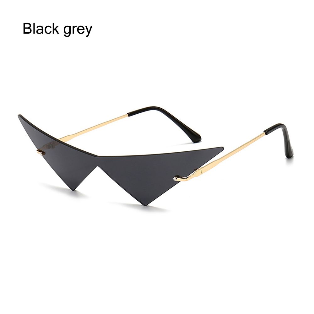 Fashion UV400 Ocean Lens Rimless Oversized Eyewear Women Triangle Sunglasses Sun Glasses Sunglasses