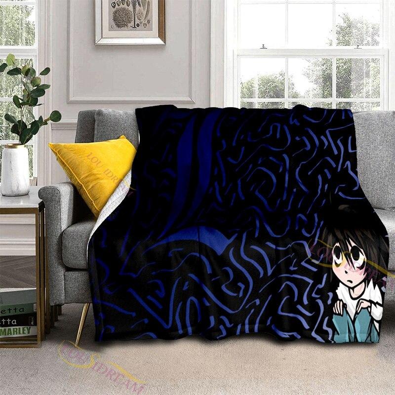 3D Print Death Note Blanket Flannel Plush Throw Blanket Horror Series Fuzzy Soft Blanket Microfiber for Couch Sofa Bed
