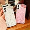Dropped Glitter Glitter Bow Phone Case for Apple 17promax Rhinestone for IPhone 16 Women 14 Soft
