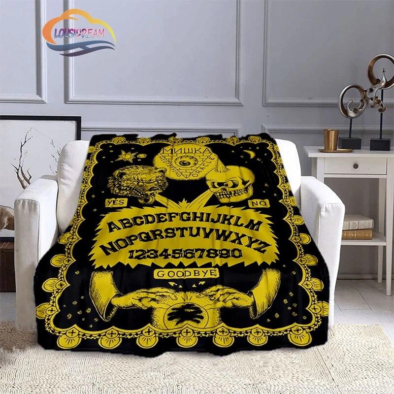 Satanic Gothic Witchcraft Blanket Ouija Board with Hands Occultism Flannel   Soft Four Seasons Portable Camping