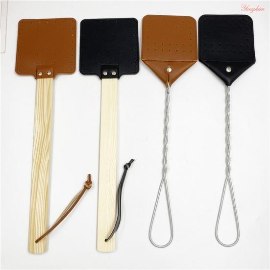 Faux Leather Fly Swatter Indoor Outdoor Control Smooth Surface Great Gift Idea Fly Swatter Fly Accessories