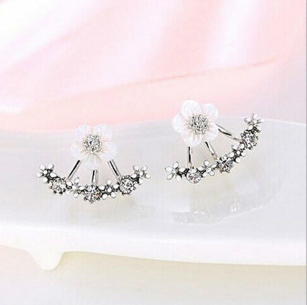 Crystal Stud Earrings Boucle Femme Fashion Flower Earrings for Women Gold Bijoux Jewelry Mujer ARI