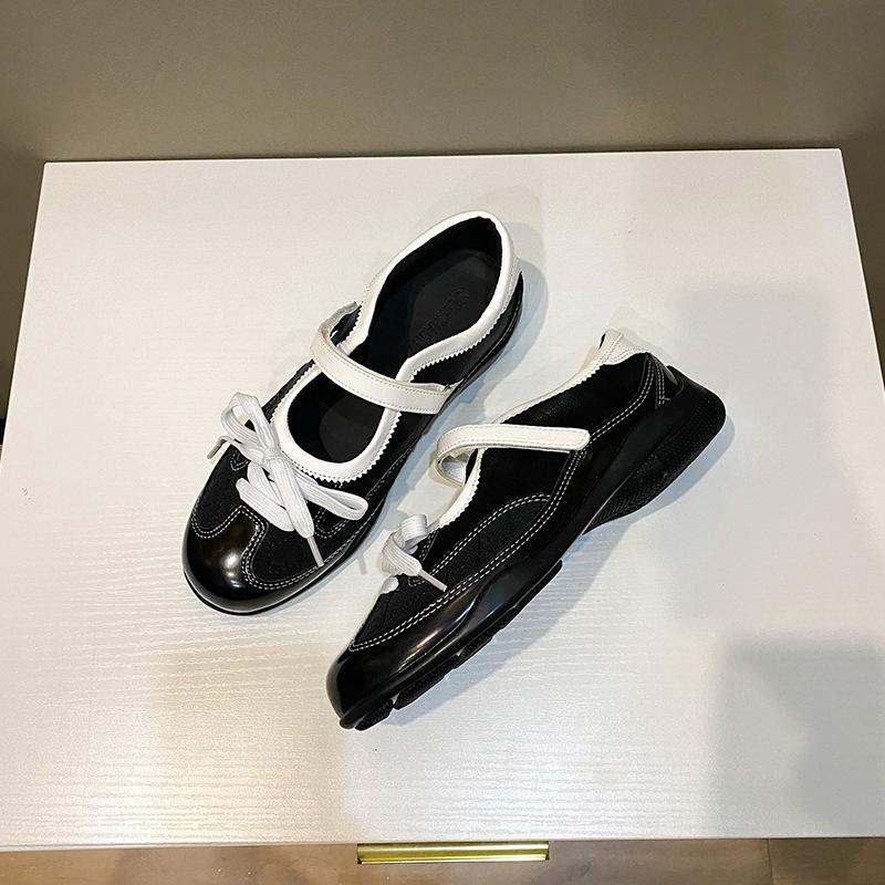 Sheepskin Version~ Inner Height-increasing Shoes 6cm Platform-soled Bow Ballet Shoes Women's Casual Sports Shoes Mary Jane Shoes