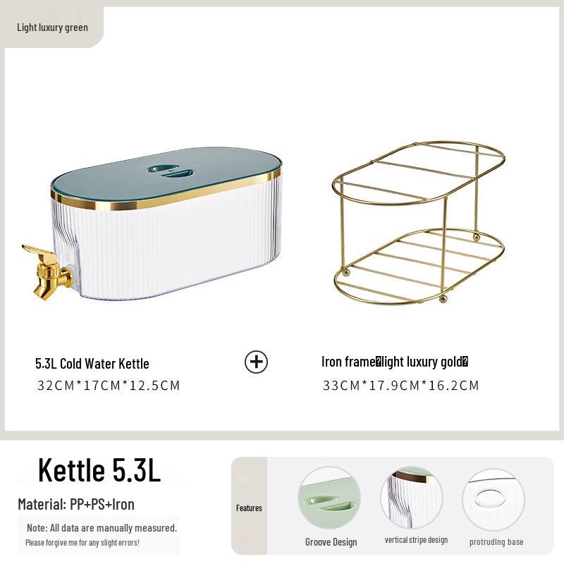 Compact High-Capacity Fridge Kettle with Faucet for Juice, Tea, or Cold Brew