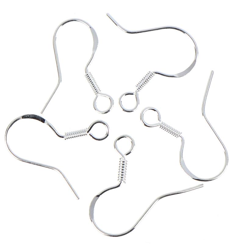 50Pcs 925 Sterling Silver Diy Earring Hooks Ball Jewelry Accessory Ear Wire