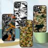 Glass Case For Apple Iphone 11 13 Pro Max 14 12 Mini Se 7 8 Plus X Xs Xr 6 6s Funda Tempered Phone Cover Military Camouflage Sac