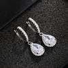 Sterling  Drop Earrings for Women AAA Cubic Zirconia Crystal Earrings Engagement Wedding Eternity Jewelry Gifts