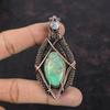 Variscite Pendant Copper Wire Wrapped Pendant Gemstone Copper Jewelry Rainbow Moonstone Pendant Engagement Gift Handmade Variscite Jewelry