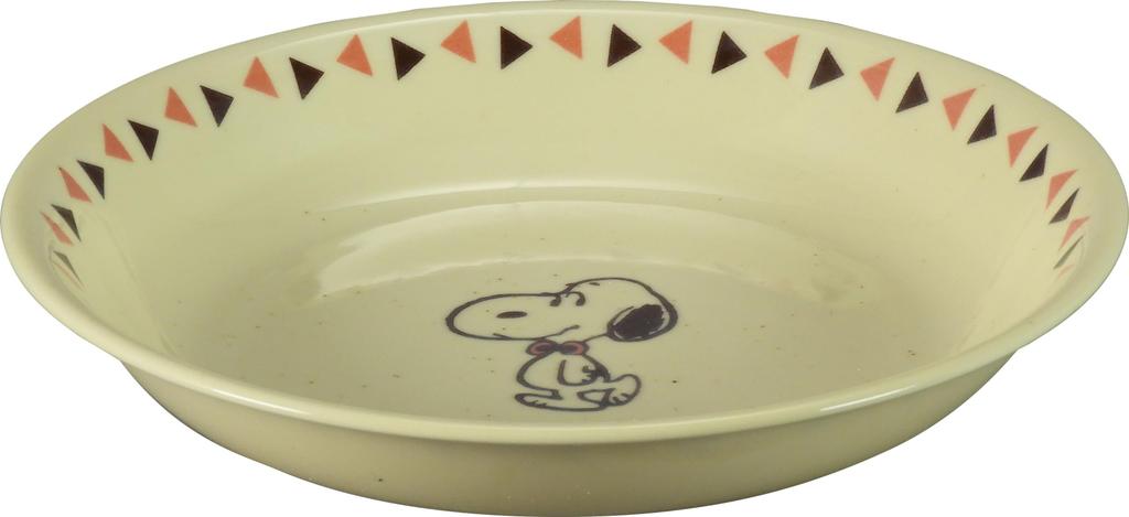 PEANUTS Snoopy Pasta Plates of Curry Diameter X 4cm Microwave and Dishwasher Safe Mino Yamaka Made In (Set 3), Plates, 21.5cm Depth, (Vintage Series),