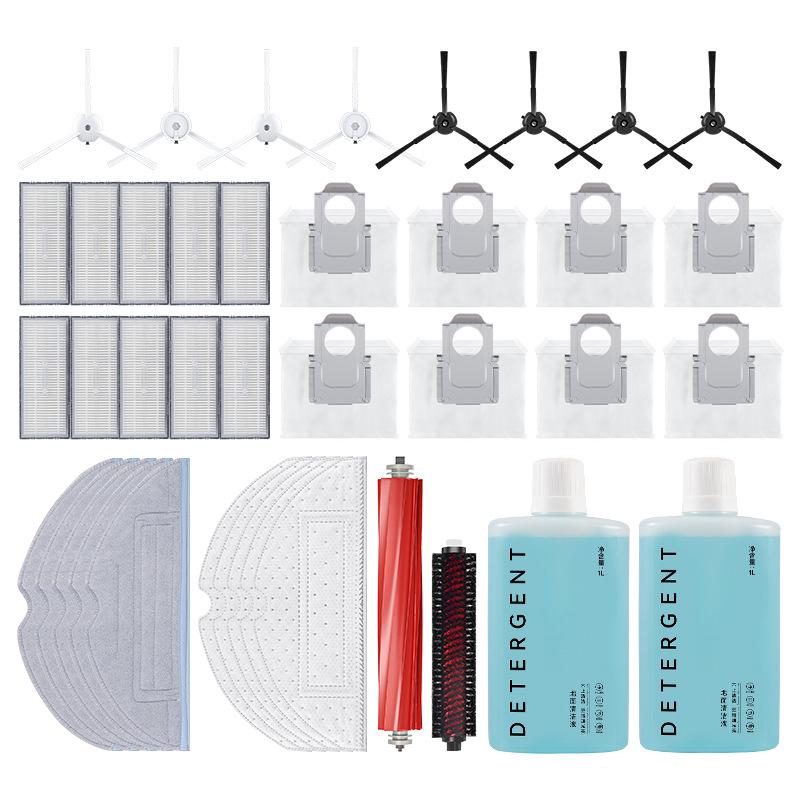 Roborock S8+/S8 Pro Ultra/G20 Sweeper Accessories: Cleaning Liquid, Rag, Side Brush, Filter, Dust Bag Set