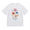 Men's Comfortable Breathable Classic T-Shirt Pink And Blue Flower Design Tops