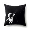 Astronaut Polyester Pillow Case Style Floral Print Peach Leather Velvet Pillow Case Creative Moon Car Waist Cushion Cover