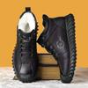 Winter Warm Men Boots Leather Wool Fur Outdoor Snow Boots Handmade Waterproof Working Non-slip Ankle Boots
