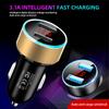 Car Charger LED Display Voltmeter 3.1A Dual USB For Phone Charger Car Cigarette Lighter Power Adapter Socket Splitter For 12V