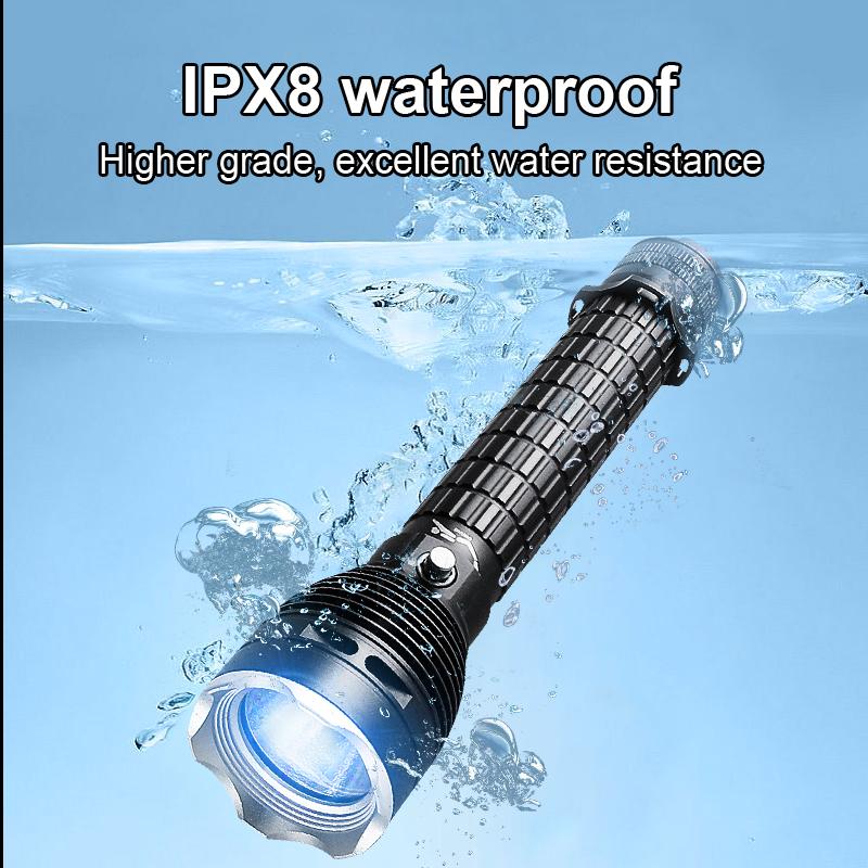 10000LM Powerful LED Diving Flashlight Super Bright XHP360 Professional Underwater Torch IPX8 Waterproof Lamp Use 26650 Battery