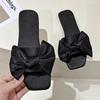 Fashion Summer New Fashionable Versatile Slippers Women Peep Toe Elegant Minimalist Sandals Sexy Comfortable Butterfly Knot Flats